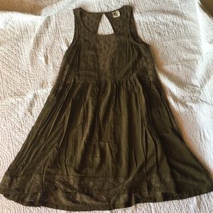 Anthropologie Green Cutout Dress